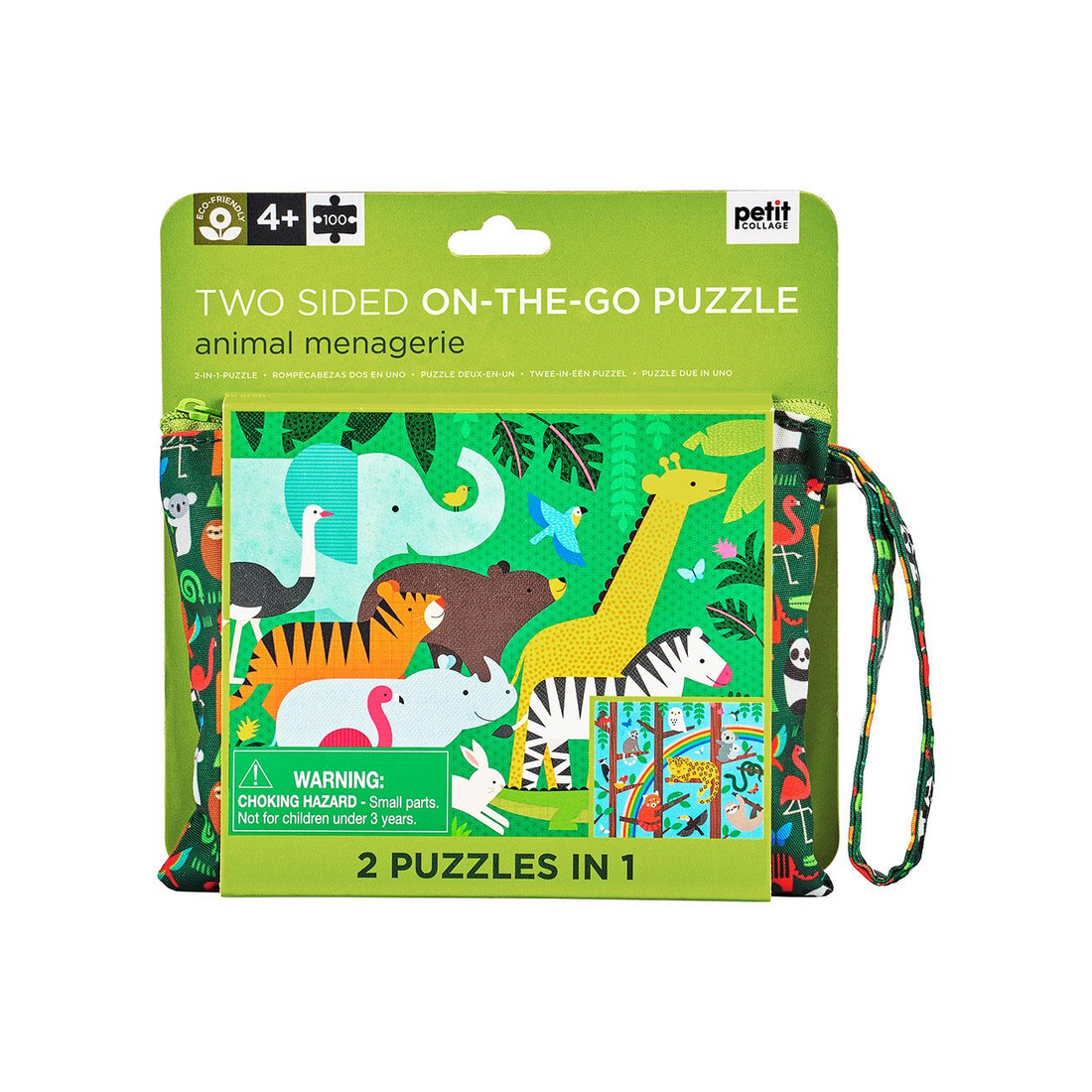 Puzzle fata - verso, On-the-Go, 49 piese - Animalute salbatice - Petit Collage