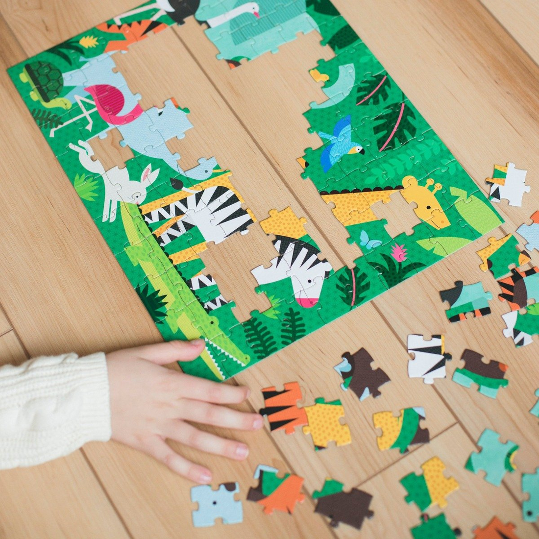 Puzzle fata - verso, On-the-Go, 49 piese - Animalute salbatice - Petit Collage